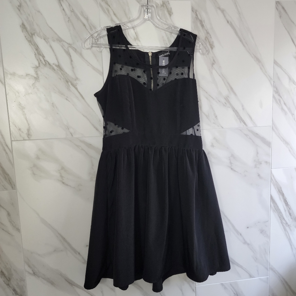 Wet Seal Polkadot Black Dress